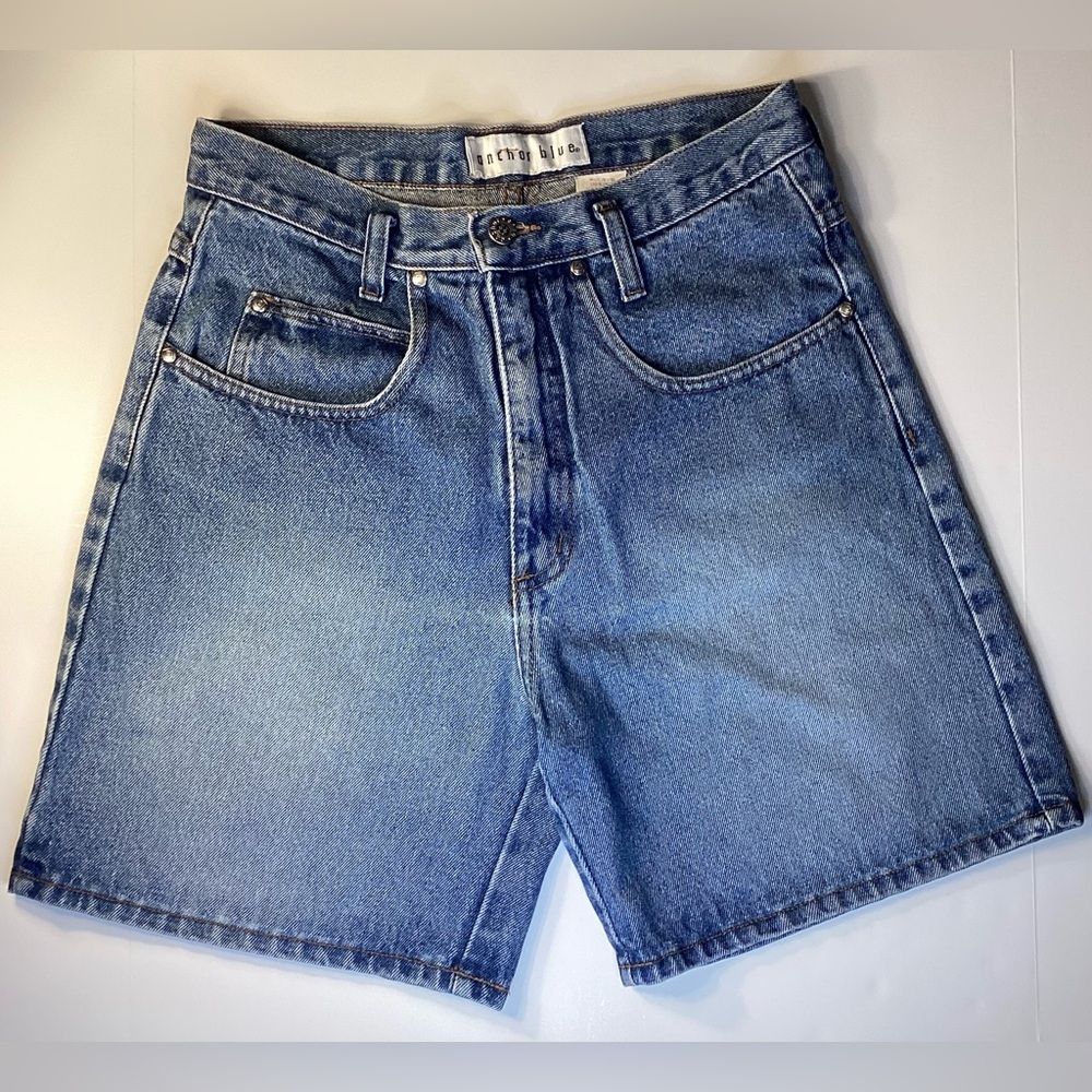 Vintage anchor blue jean shorts denim